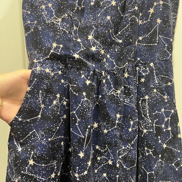 Retrolicious Mini Dress Women's Small Constellations w/ Pockets in Navy Blue - Picture 3 of 5